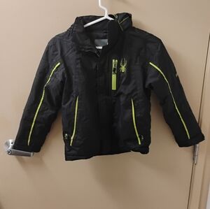 Spyder Kids Boys Hooded Puffer Ski Jacket Sz 8